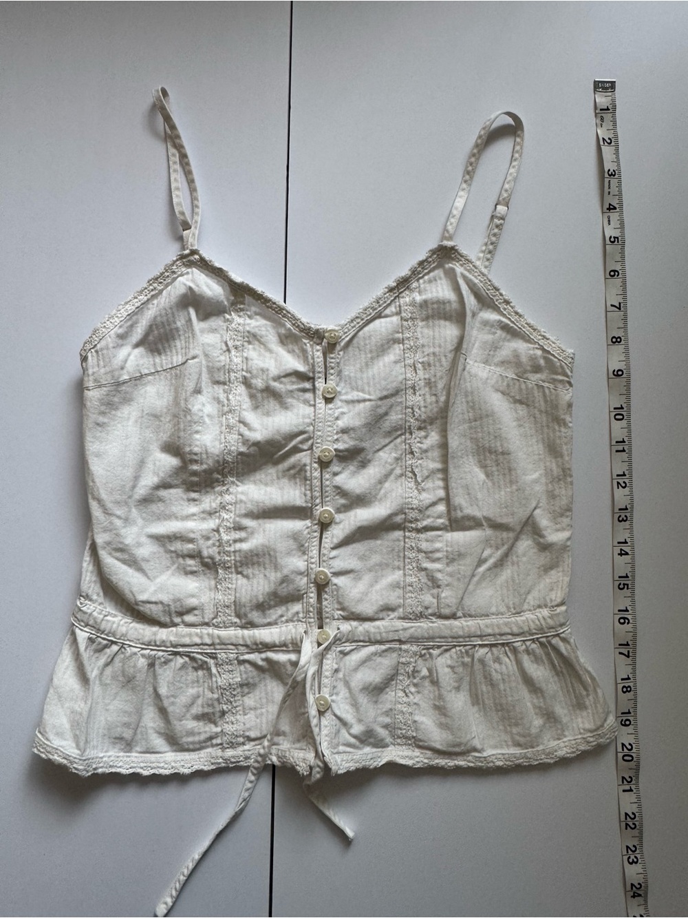 Brandy Melville white Button-Front Spaghetti Strap Camisole